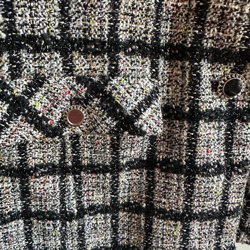 Bagatelle Black and White Plaid Blazer - Picture 3 of 5
